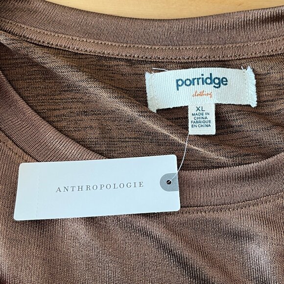 NWT Porridge by Anthropologie Bronze Shine Muscle Tee XL - Picture 4 of 5